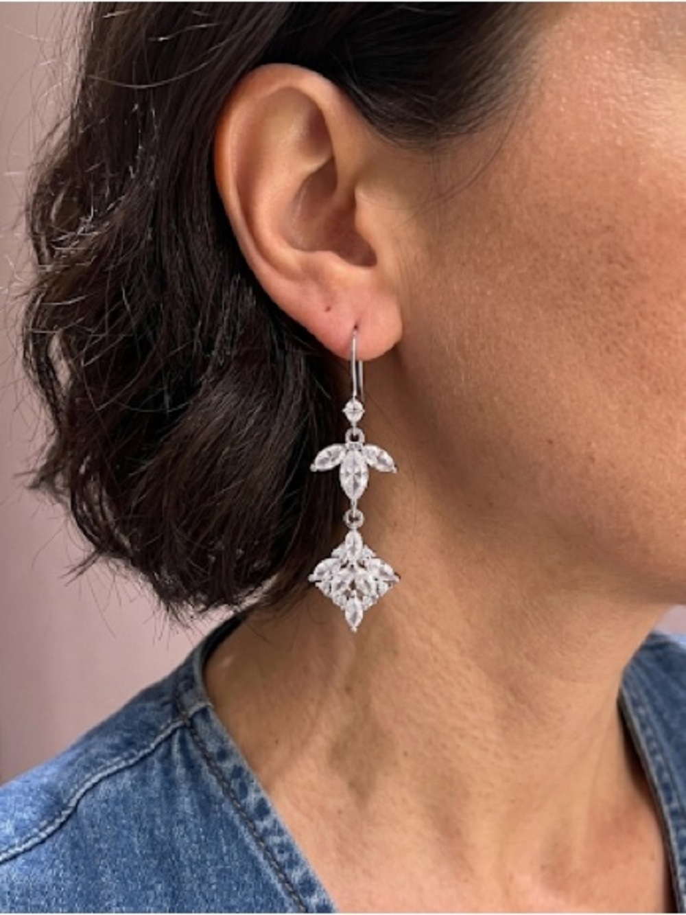 DANGLE Earrings with star studs | Woman Jewelry | Bride Earrings